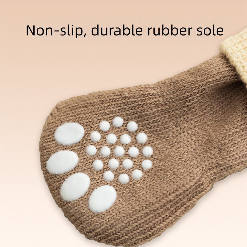 Pet Socks, Long Tubes, Anti-slip And Dirt-resistant Socks For Dogs, Four Pairs, Dog Shoes For Going Out, Foldable Joint Bichon Frise Socks
