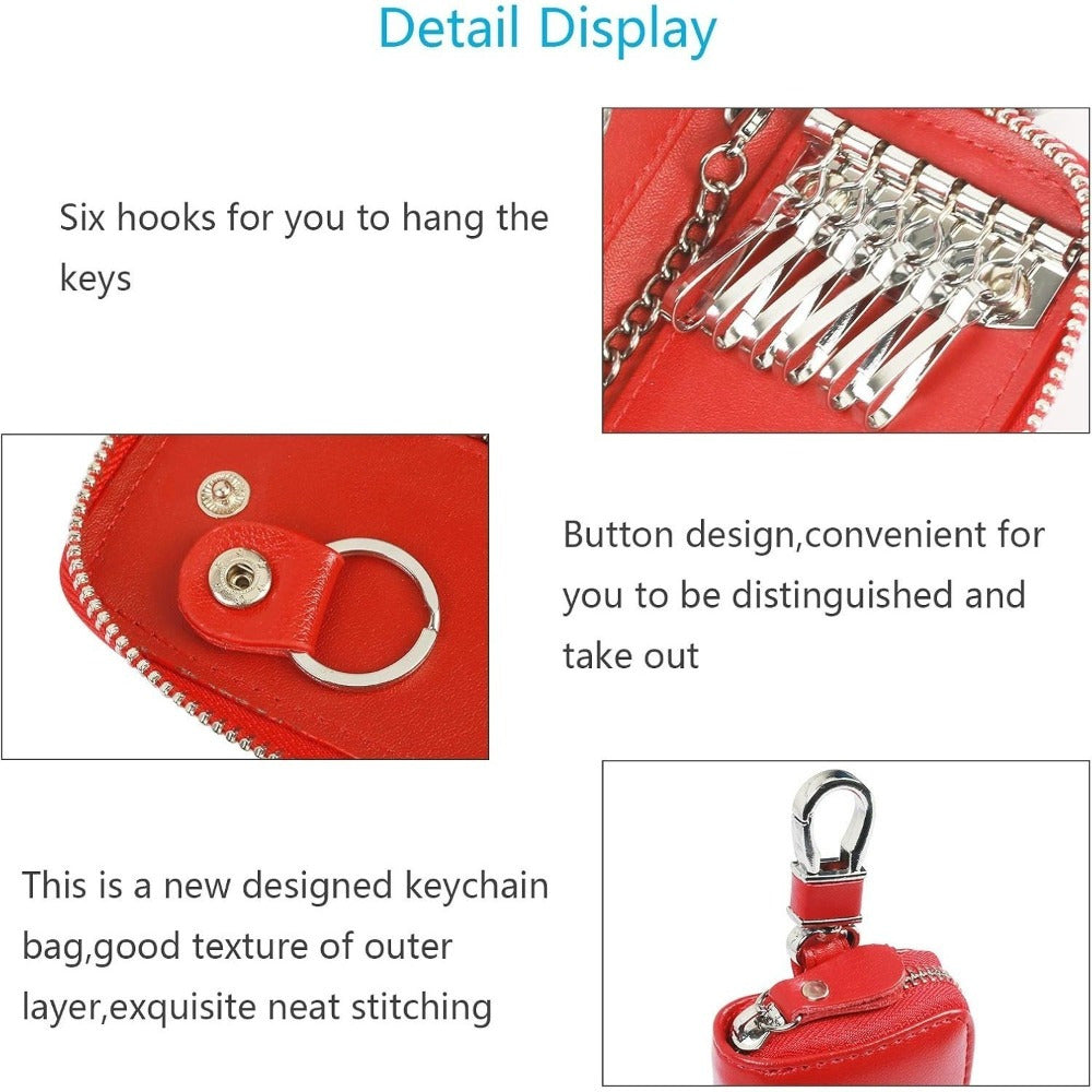 Rot Schlüsselmäppchen Mit Schlüsselband, Schlüssel-Etui Für Autoschlüssel In Auffälligem Rot-Accessories