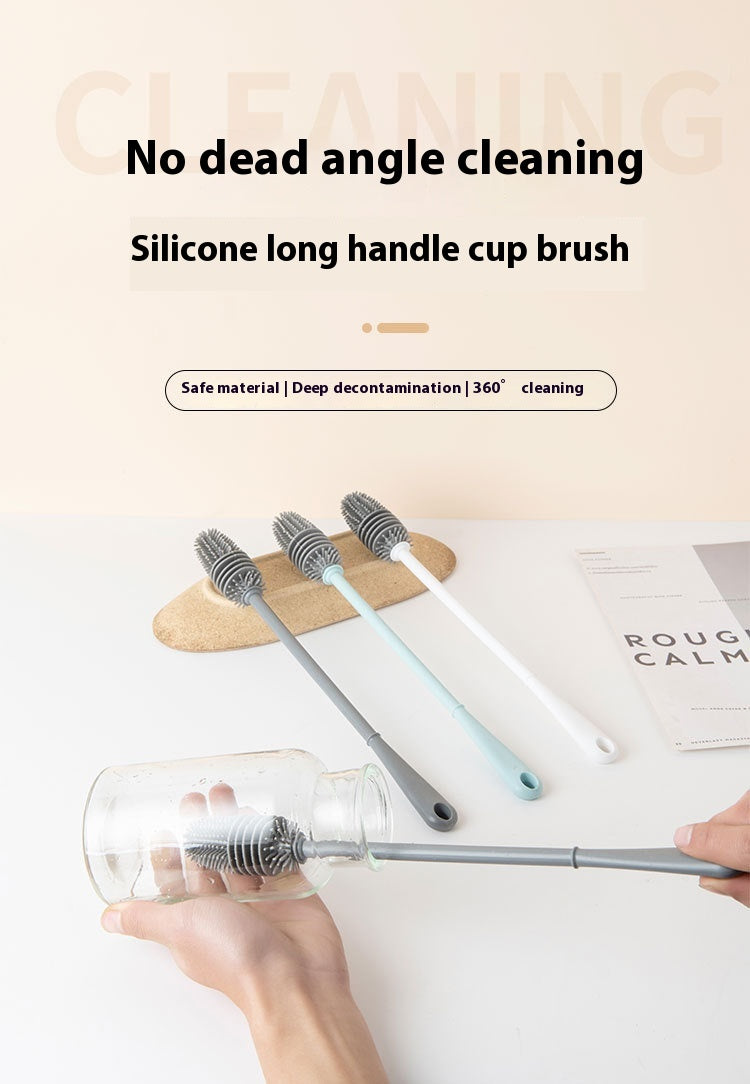 Home Ladle Silicone Cup Brush Cup Cleaning Brush No Dead Angle Gap Plastic Brush Feeding Bottle Glass