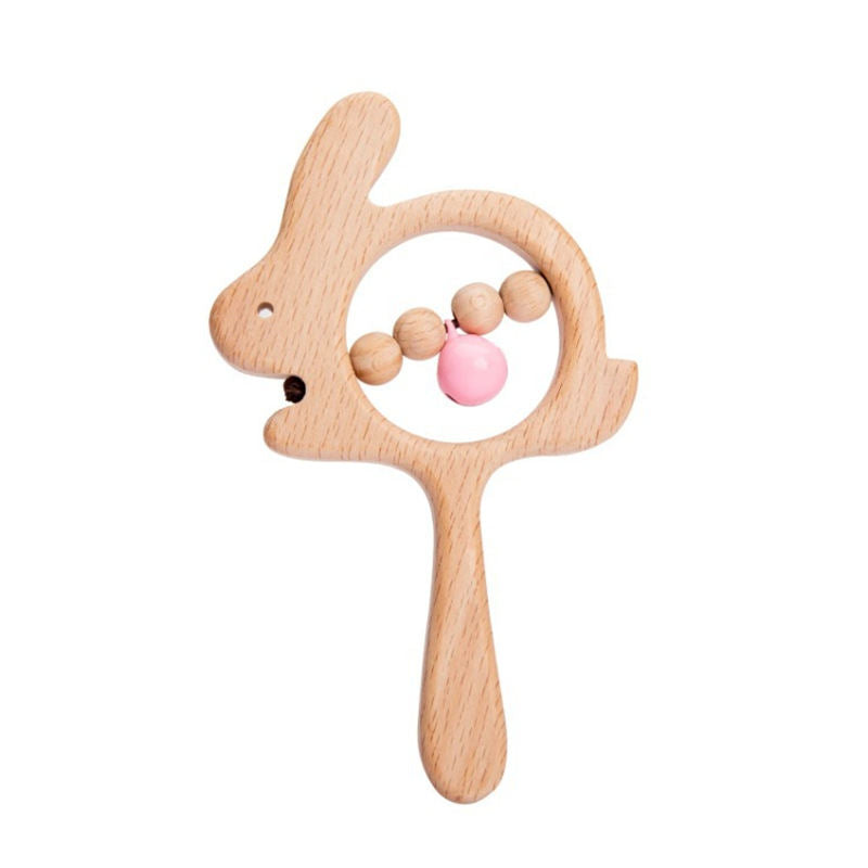 Baby Hand Grasp Rattles DIY Soothing Wooden Toys Asure
