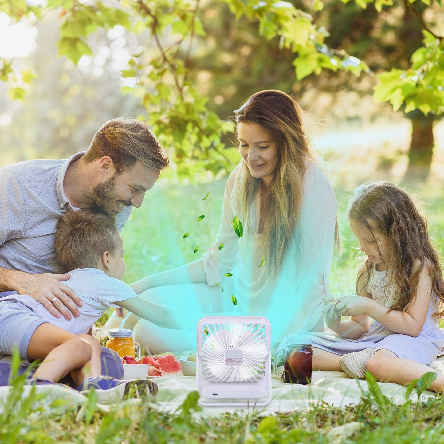 3 Colors Options -- 1Pc Mini Desktop Cooling Fan Rechargeable Battery Powered Personal Fan Speed Adjustment Strong Airflow Quiet Travel Fan With LCD Display For Home Office Travel