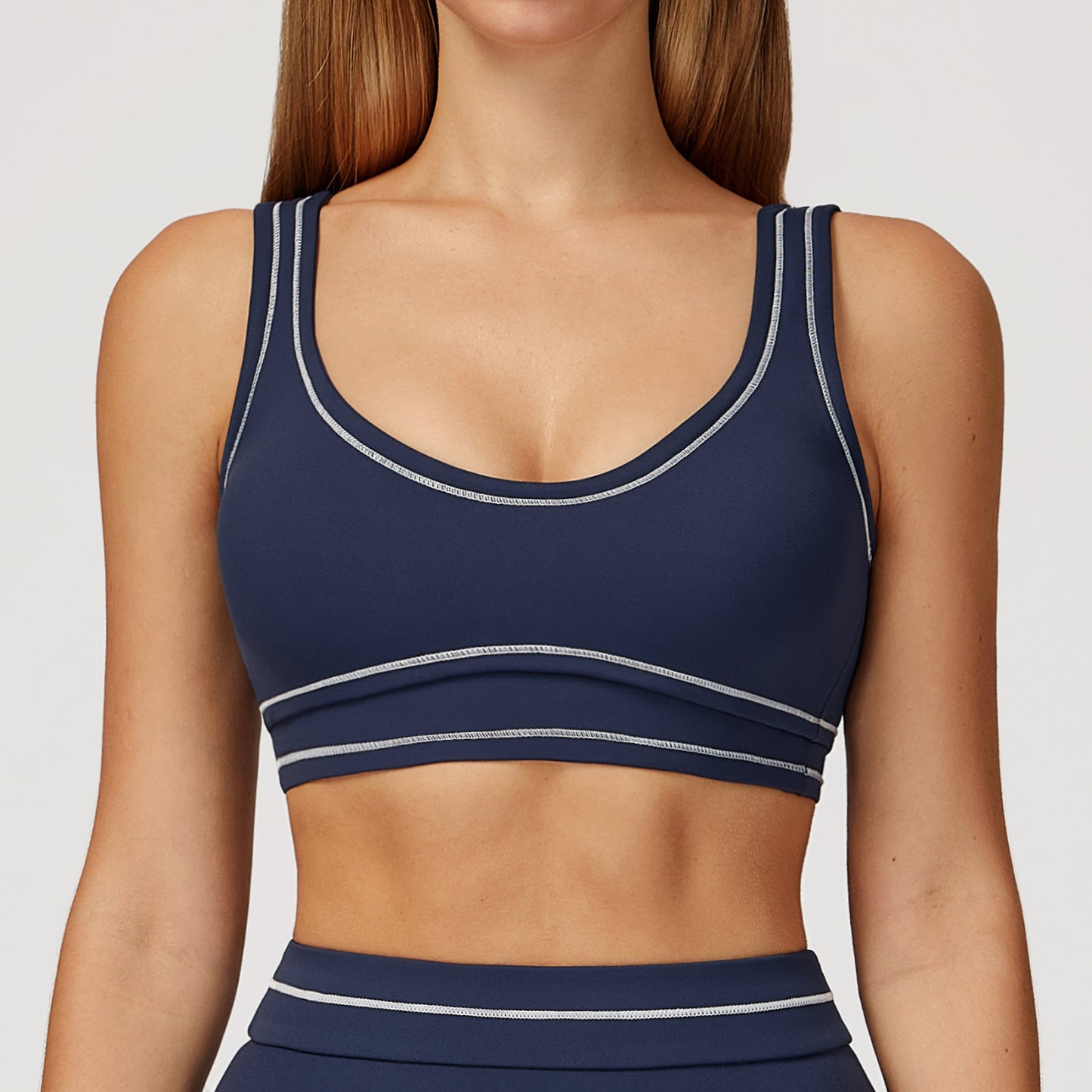 Contrast Color Brushed Yoga Bra Advanced Sense U-shaped Beauty Back Exercise Underwear