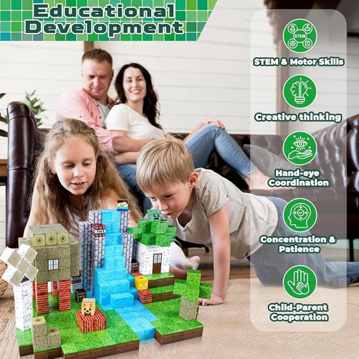 10 0Pcs Magnetic Building Blocks Set Puzzle Toy  Kids Children Toy Christmas Gift
