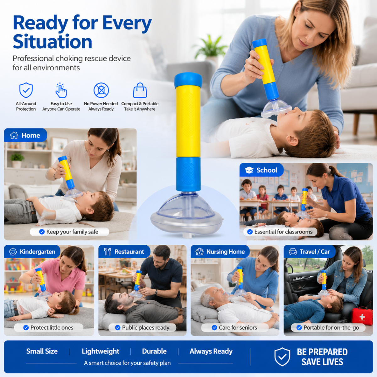 Anti-Choking Device Emergency Rescue Kit Certified Airway Mask For Child Heimlich Maneuver First Aid Home Safety