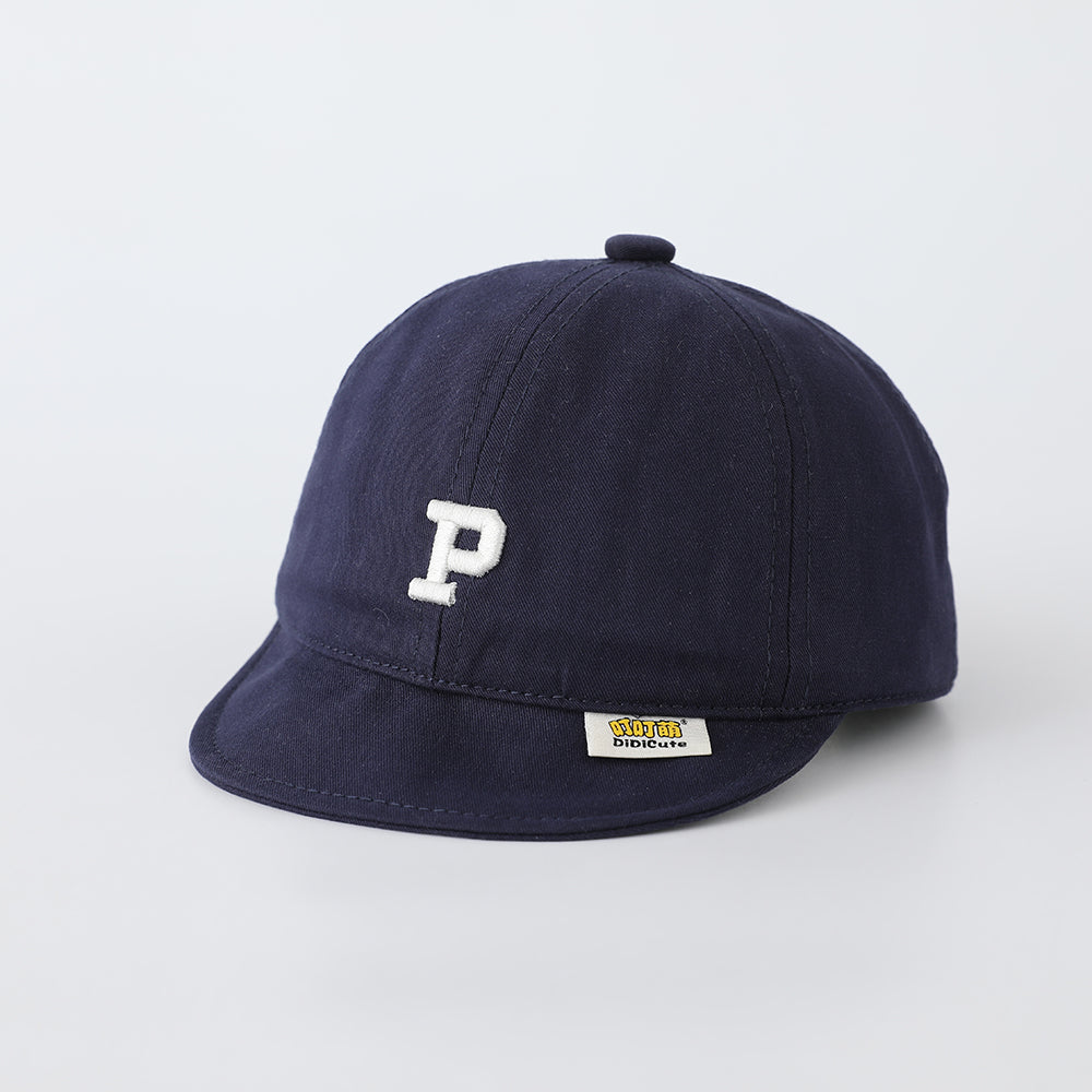 Children's Solid-color Letter P Three-dimensional Embroidered Adjustable Simple And Trendy Soft-brim Baseball Cap Suitable For Outdoor Outings