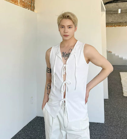 Abstinence Style Slim Fit Internet Celebrity Vest Men's Korean Version Trend