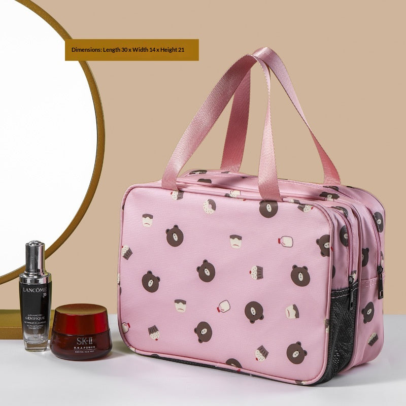 Cosmetic Storage Makeup Bag Large Capacity Double-layered