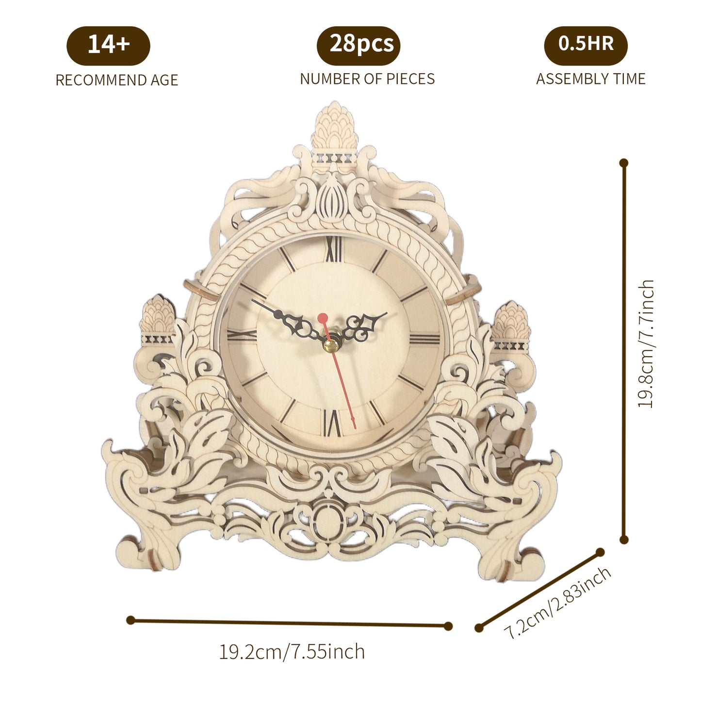 Sales Are Prohibited On The TEMU And SHEIN - 3D Wooden Puzzle Clock Model Kits Building Kits Desktop Clock DIY Architectural Building Blocks Creative Gift Home Decor For Family