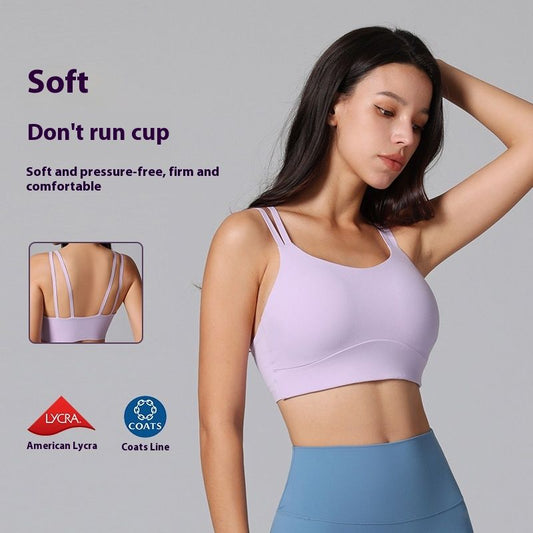 Yoga Straps Vest Integrated Bra Fixed Cup Sports Underwear