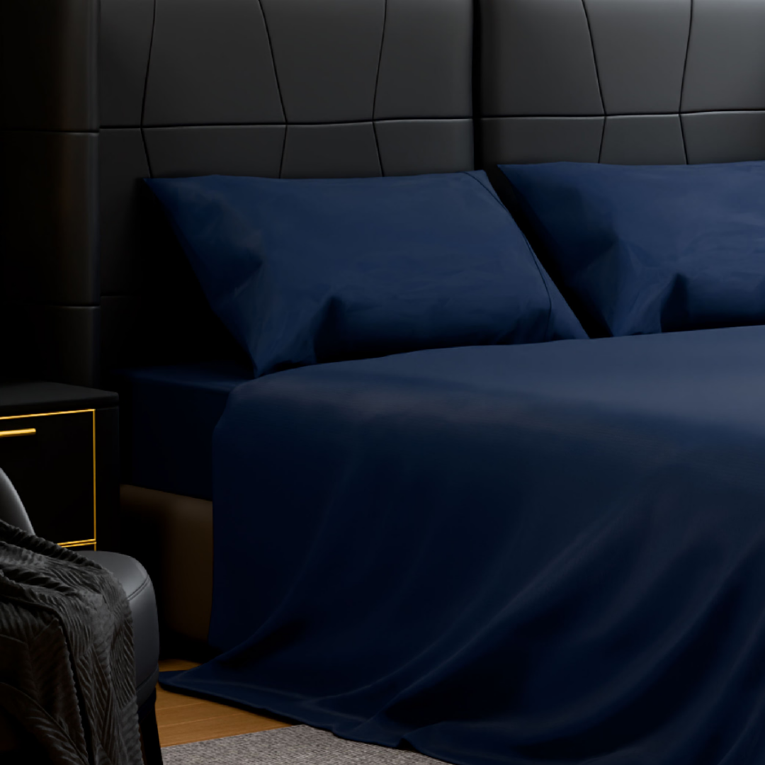 Bedding Full Bed Sheets Set  4 Piece Bedding - Brushed Microfiber  Shrinkage And Fade Resistant - Easy Care Full, Navy Blue