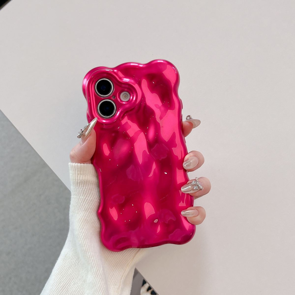 High-grade Solid Color Wave Shell Mobile Phone