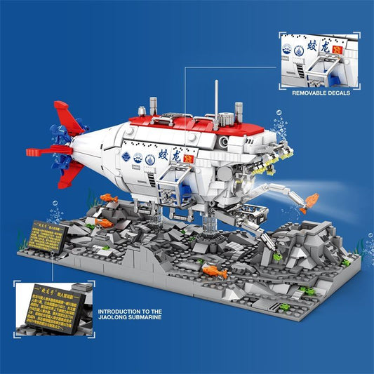 Zhenzhuan 33042 Military Tech National Treasure Jiaolong Submarine Assembly Toy