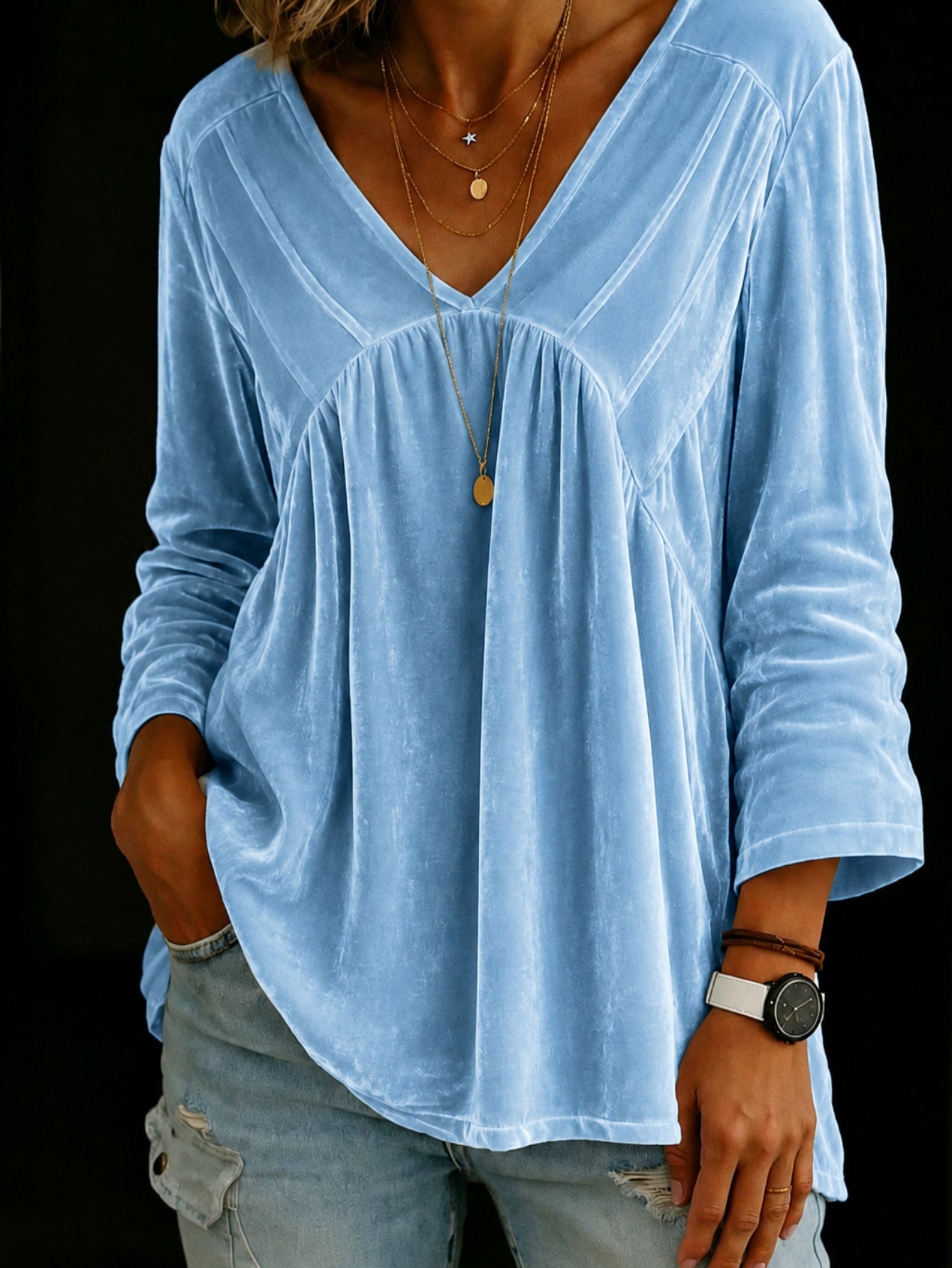 Casual Fashion Plain-color Loose-fitting T-shirt