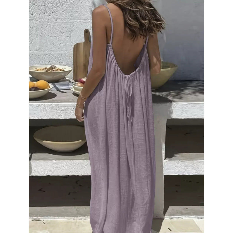 2026 Cross-Border New Model Womens Strapless Coat With Back Exposure Loose Fit, Home Wear Dress