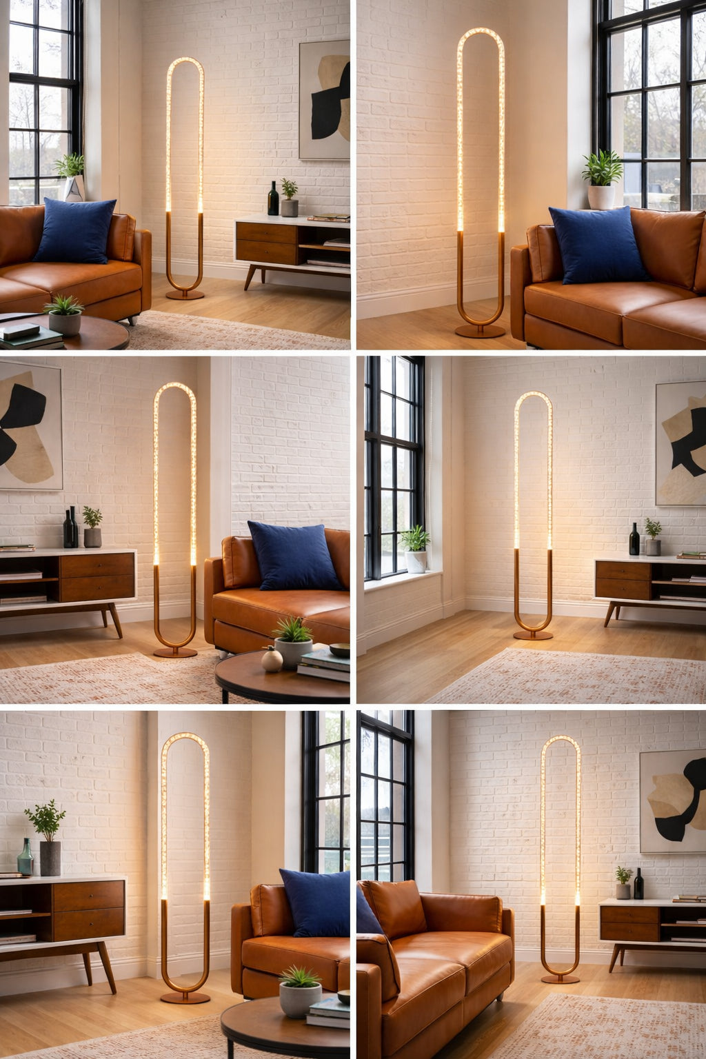 Contemporary Floor Lamp, LED Standing Light For Living Room Centerpiece, Bedroom & Office Lighting, Zeon LED Floor Lamp Coarse Gold And Clear 110-120V