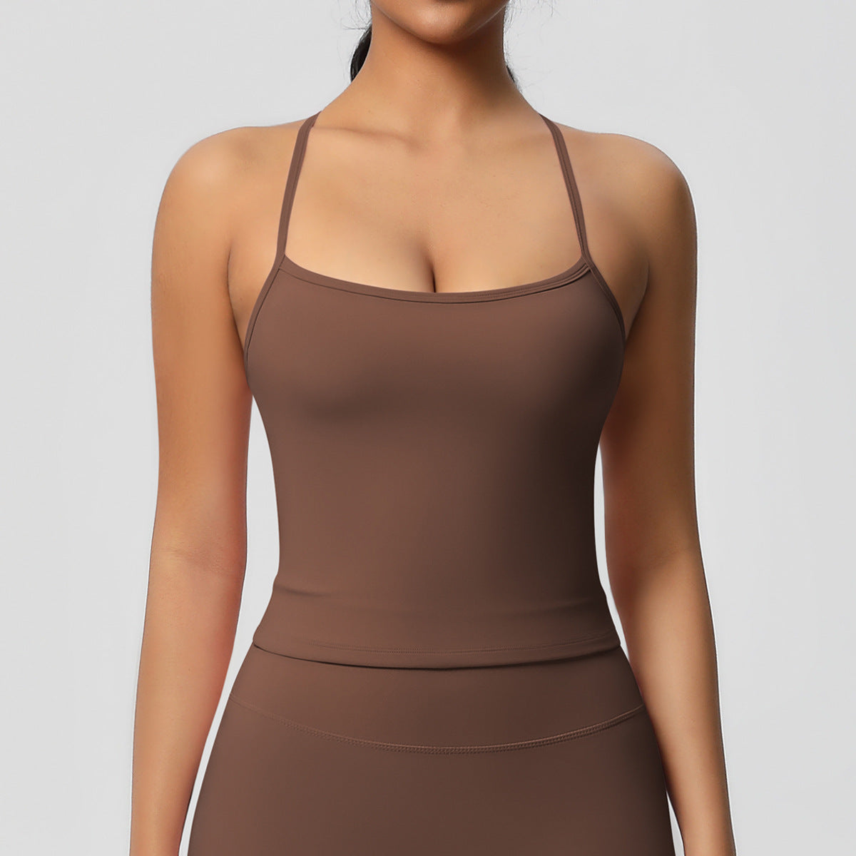 Double-sided Brushed Pure Color Tight Beauty Back Exercise Vest