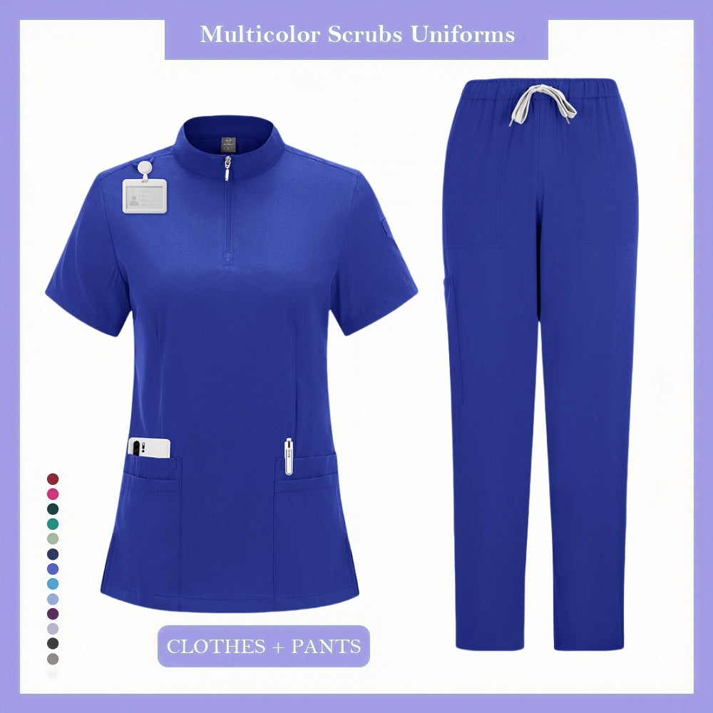 Zipper Beauty Salon Scrub Workwear