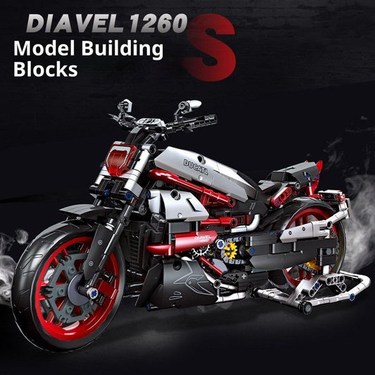 Motorcycle Model Ornaments Children's Sectional Building Blocks Toys