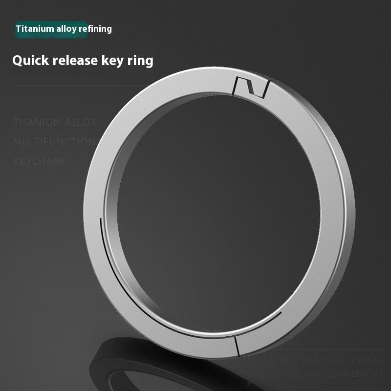 Titanium Alloy Hanger Detachable Flat Ring Flat Circle Ring Accessories Keychain