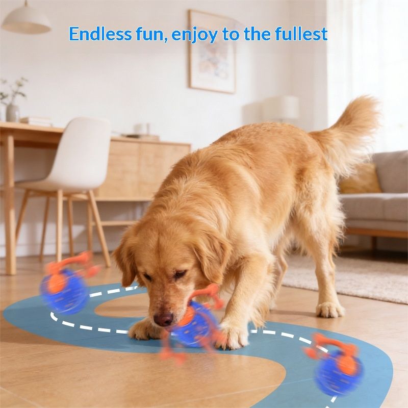 Pet Electric Smart Rolling Ball Sound-Playing Spinning Teething Toy Ball