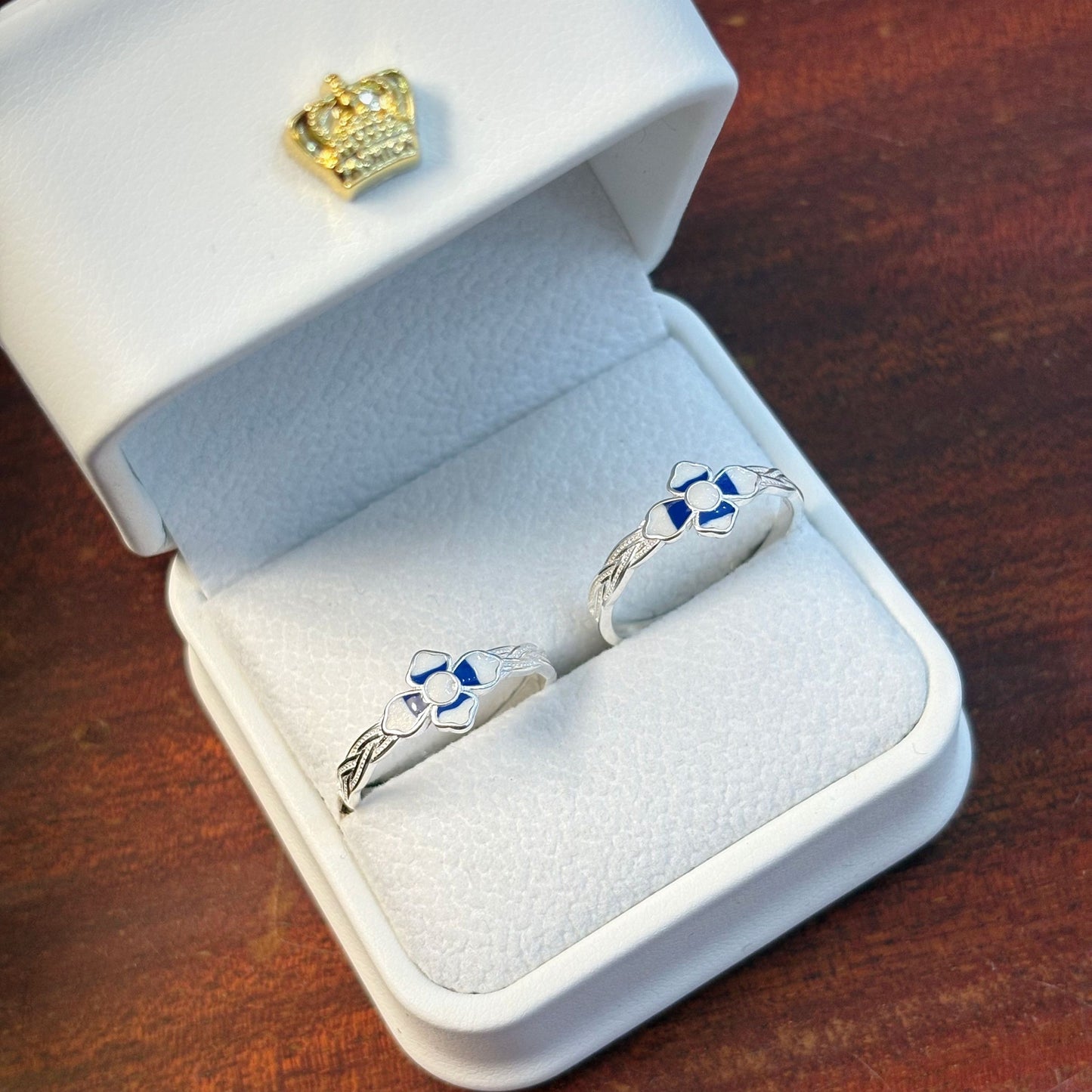 1pc 999 Sterling Silver Enamel Flower Open Ring, Fresh Chinese Style, Perfect For Daily Wear & Valentine's Day Gift