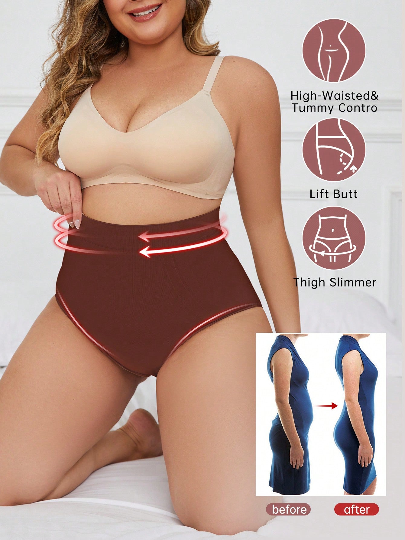 High-Waisted Shapewear Shorts For Women Tummy Control Butt Lifter Thigh Slimmer Seamless Body Shaper