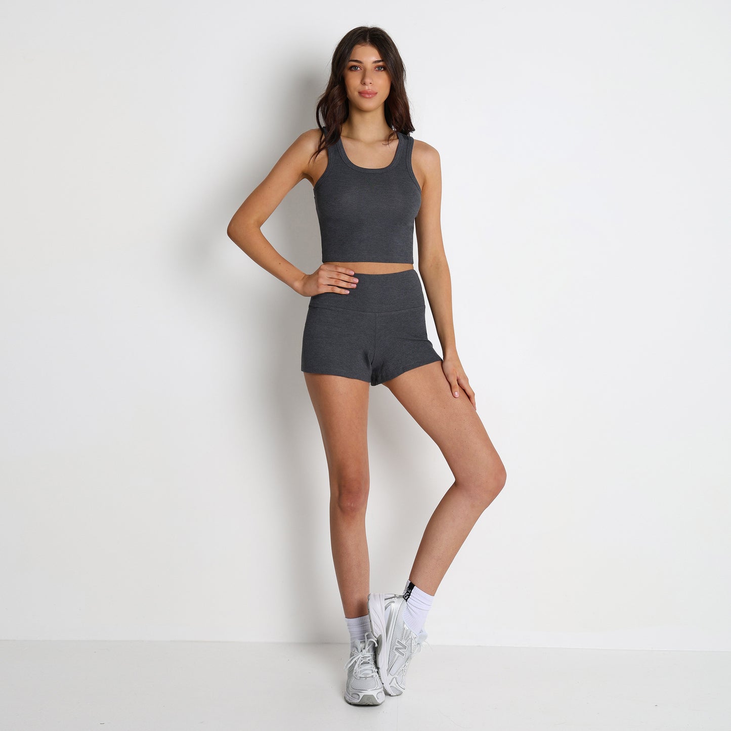 Thread Short Sleeve Slim Fit Breathable Bell-bottom Pants Fitness Yoga Wear