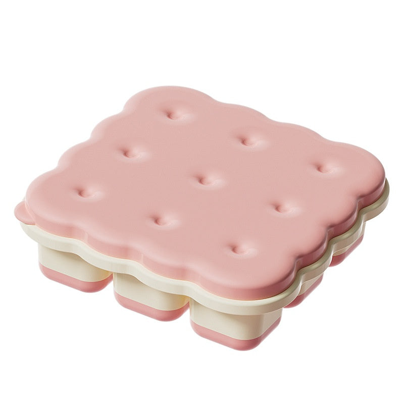 Creative Cookie-shaped Ice Cube Tray Mold Plastic Ice Mold With Lid Reusable Ice Cube Tray Drink Whisky Ice Coolers Ice Cube Maker Kitchen Bar Tools Gadgets