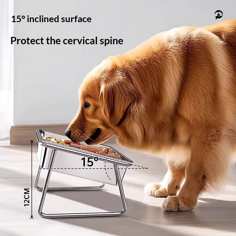 Dust-proof Dog Food And Water Bowl With Stand
