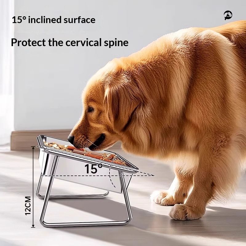 Dust-proof Dog Food And Water Bowl With Stand