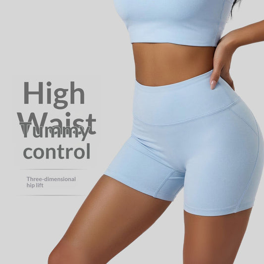 Invisible Back Pocket Athletic Shorts Slim-Fit Womens Fitness Capri Pants