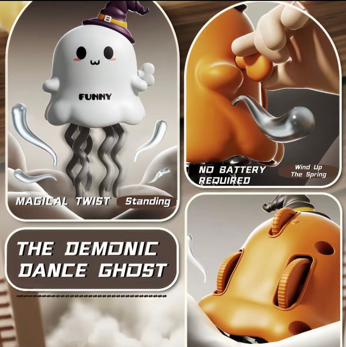 Christmas Halloween Wind-Up Toy, Magical Mini Dancing Ghost, Twisting Sliding  Doll, Stress Relief Small Toy, Kids Festival Gift