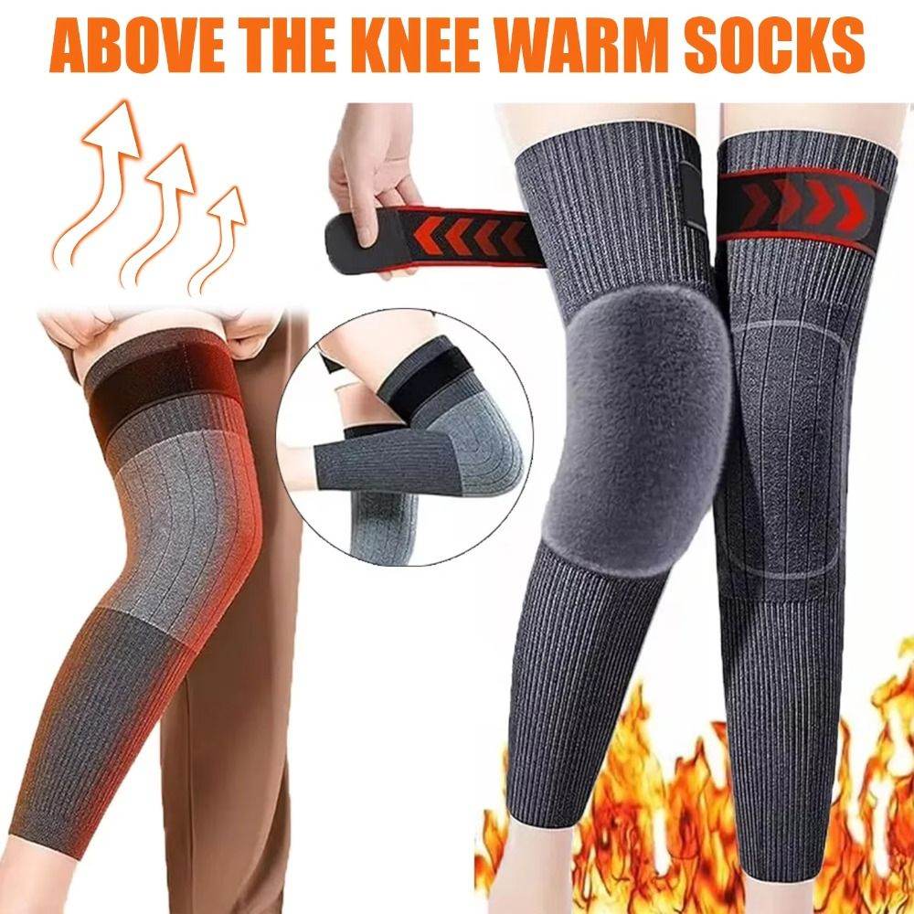 Universal Cold-proof Warm Knee Pads Elastic Windproof Thick Knee Protector Wraps Leg Soft Knee Protective Cover Injury Recovery