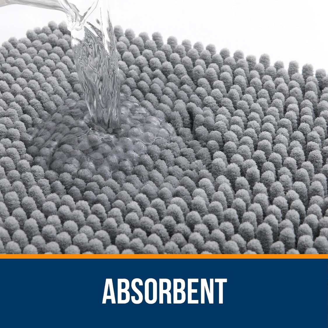 Bathroom Rugs  Extra Soft Absorbent Chenille Bath Rugs  Rubber Backing Quick Dry  Machine Washable Bath Mats For Bathroom Floor Tub And Shower Home Decor Accessories  Grey