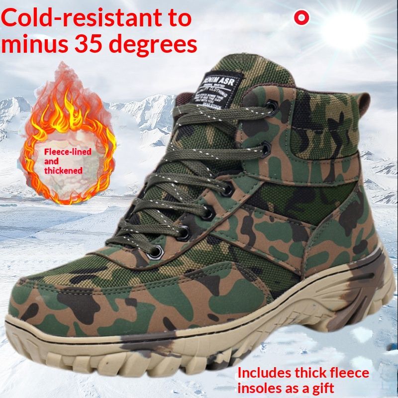 Mens Outdoor Fleece-lined Snow Boots