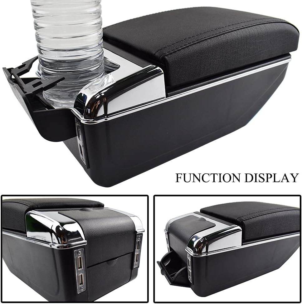 Universal Car Storage Arm Rest Cushion Armrest Centre Console Box Leather Cover