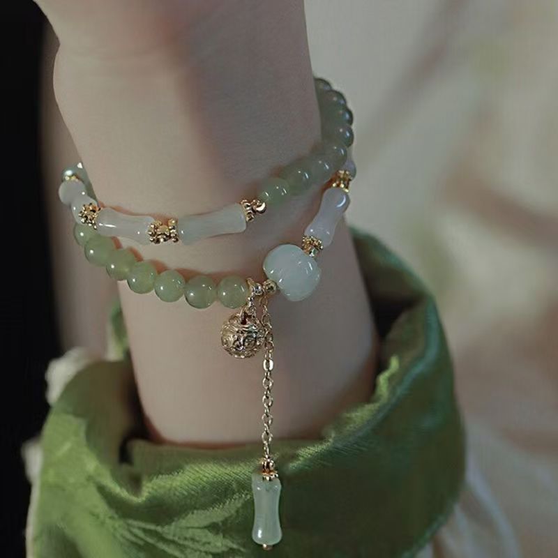 New Chinese Bamboo Beaded Bracelet Vintage Design Handmade Antique Girlfriend Birthday Gift Bracelet