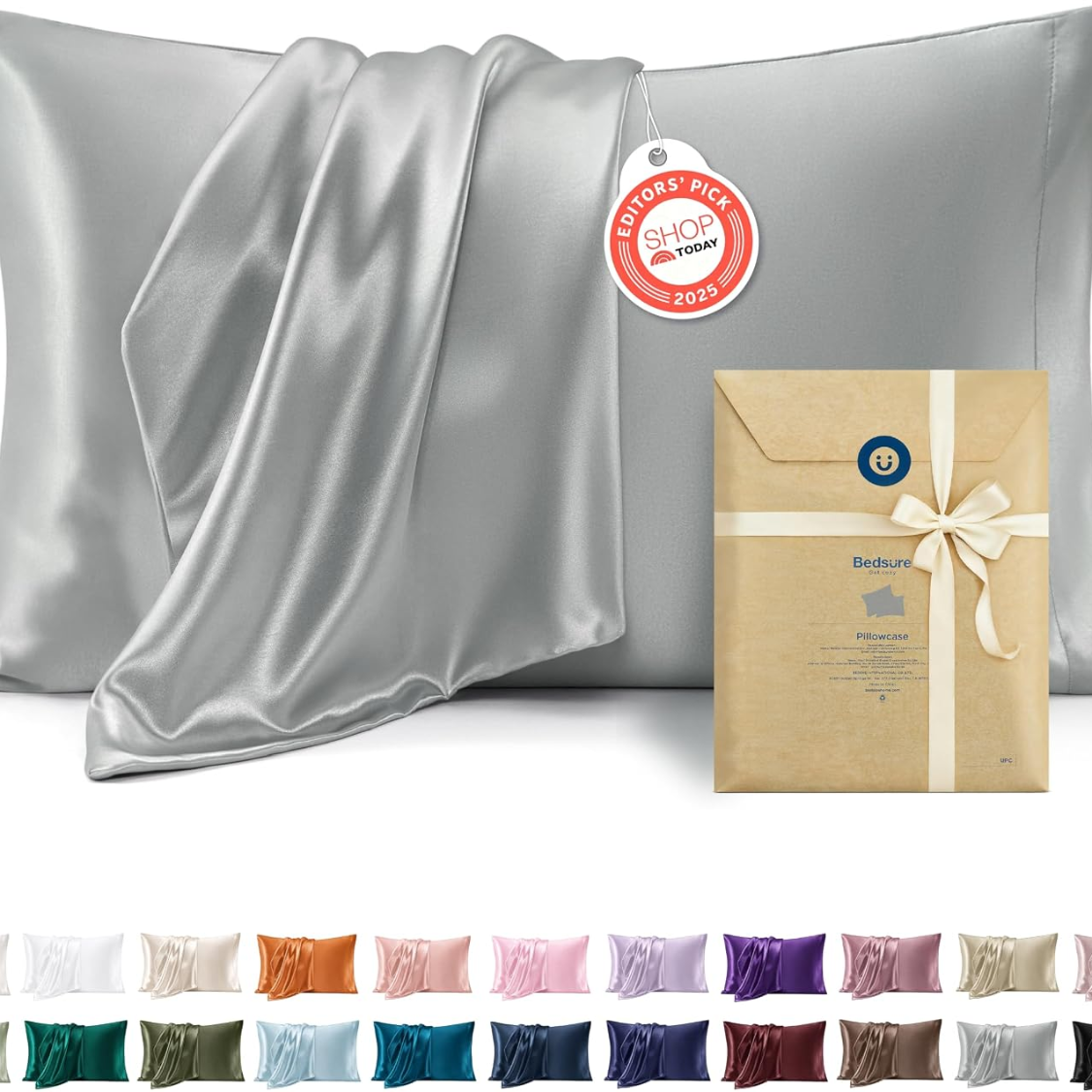 Satin Pillowcase, Similar To Silk Pillow Cases Queen Size Set Of 2, Cooling Pillow Case Covers With Envelope Closure, Room Decor Gifts For Women Men