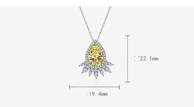 Wish Hot Sale Fashion Green Crystal Water Drop Pendant Colorful Treasure Ruby Pear-shaped Necklace TikTok Live Hot Jewelry