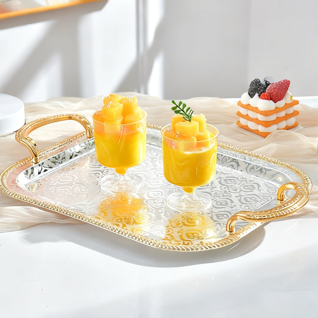 Rectangle Serving Tray With Handles For Gift Serving Tray Rectangle Decorative UK