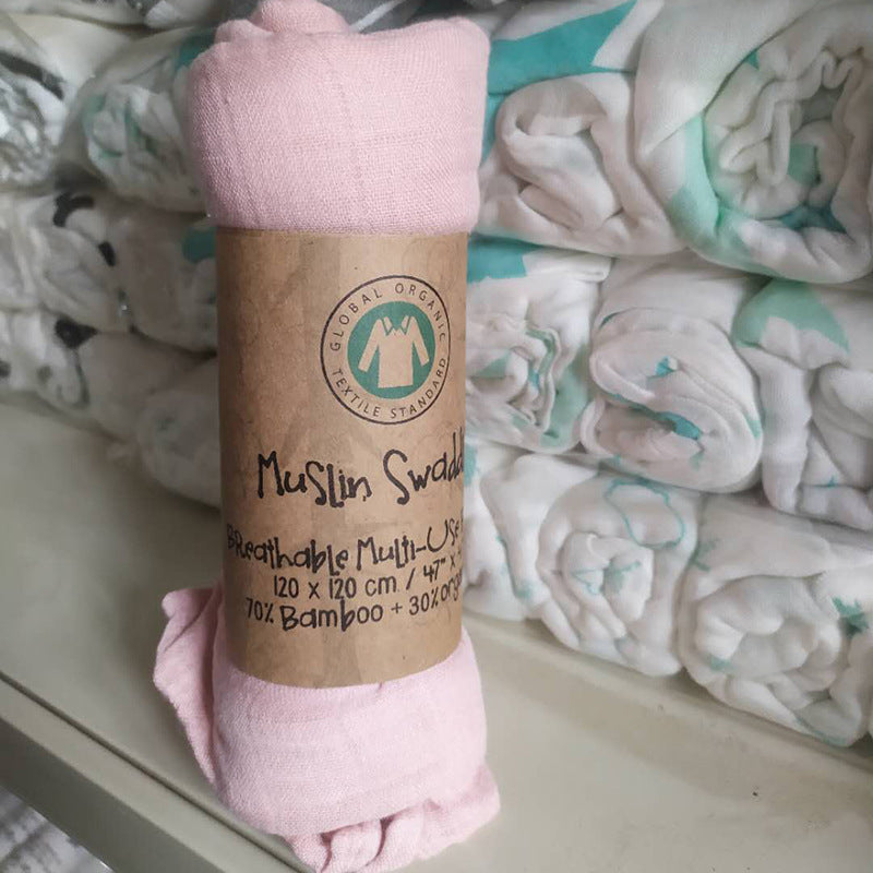 Solid-color Double-layer Gauze Bath Towel