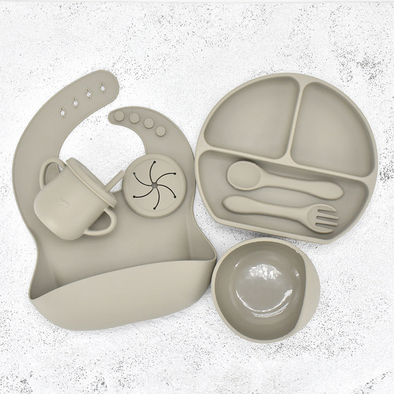 Food Grade Silicone Feeding Cutlery Set Children's Dinner Plate