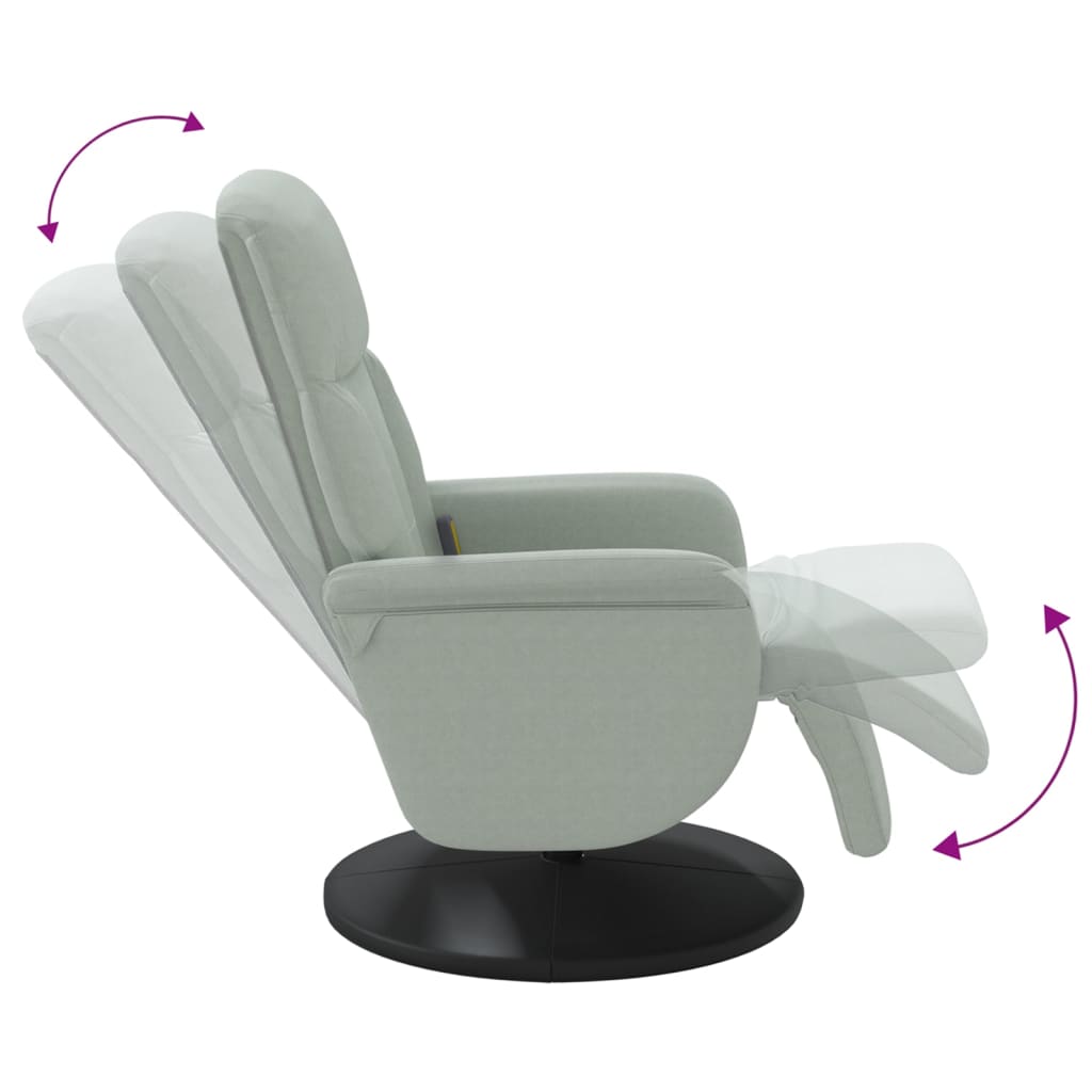 Massage Chair with Footrest Velvet   Massage Chair with