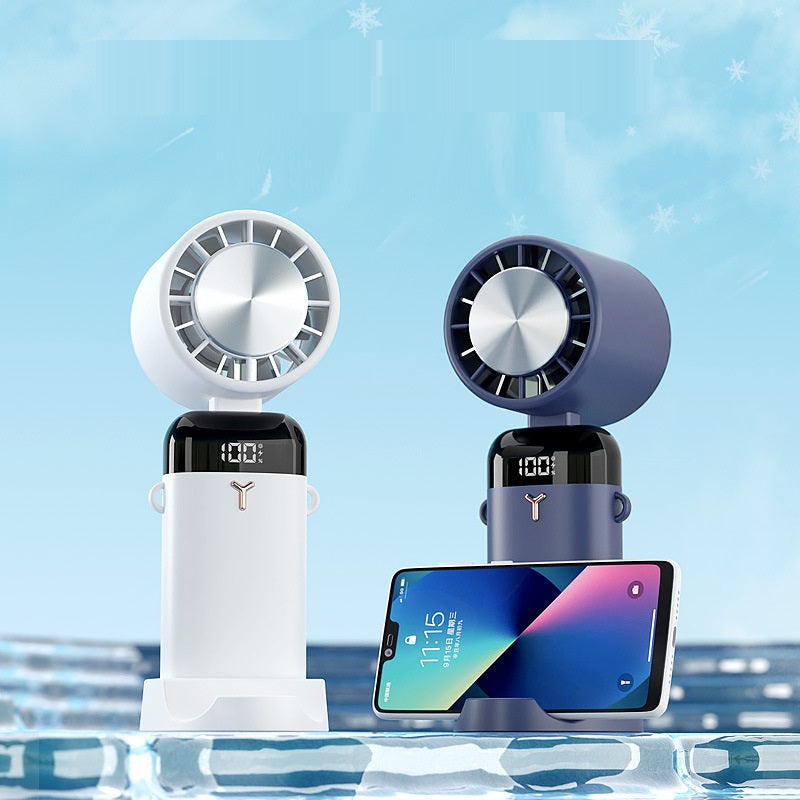 Digital Display Desktop Folding Mini New Type Leafless Cooling Handheld Fan