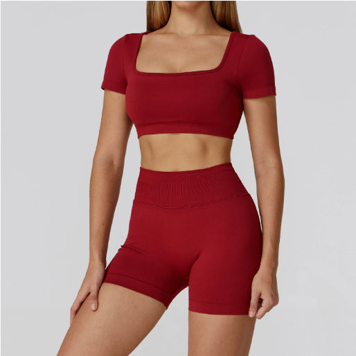 Hollow-out Beauty Back High Waist Yoga Clothes Fitness Suit