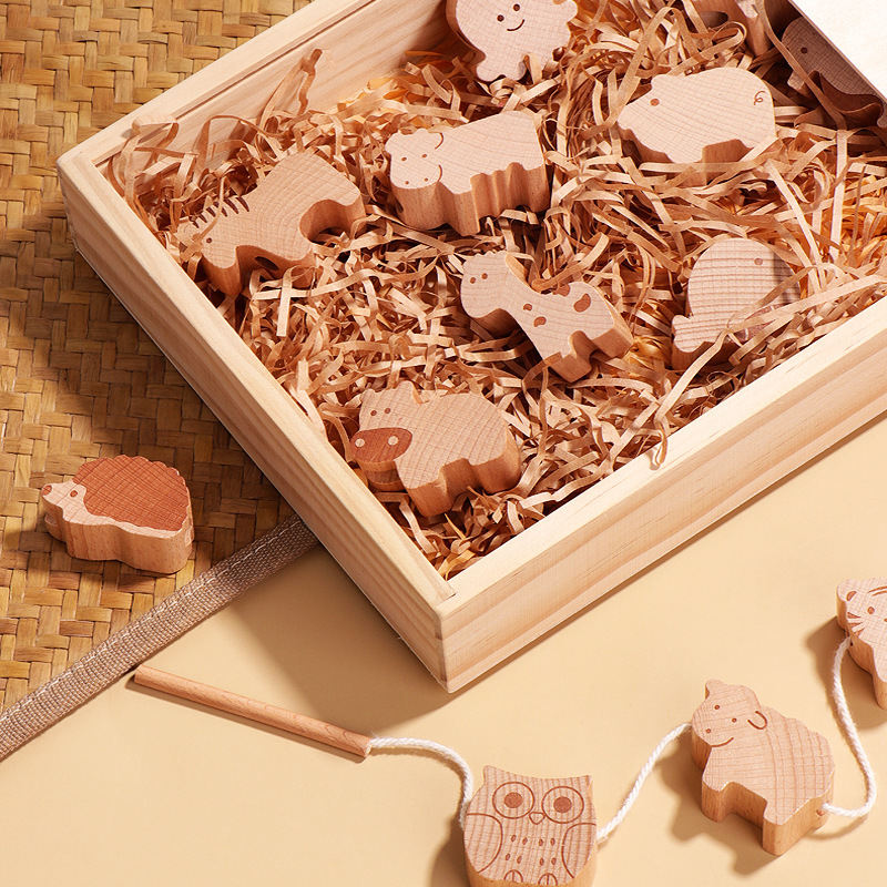 Beech Log Animal String Beads Children's Toys