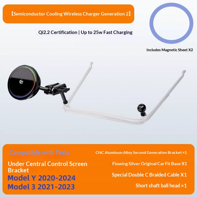 Central Control Phone Holder With Magnetic Wireless Fast Charging And Stable