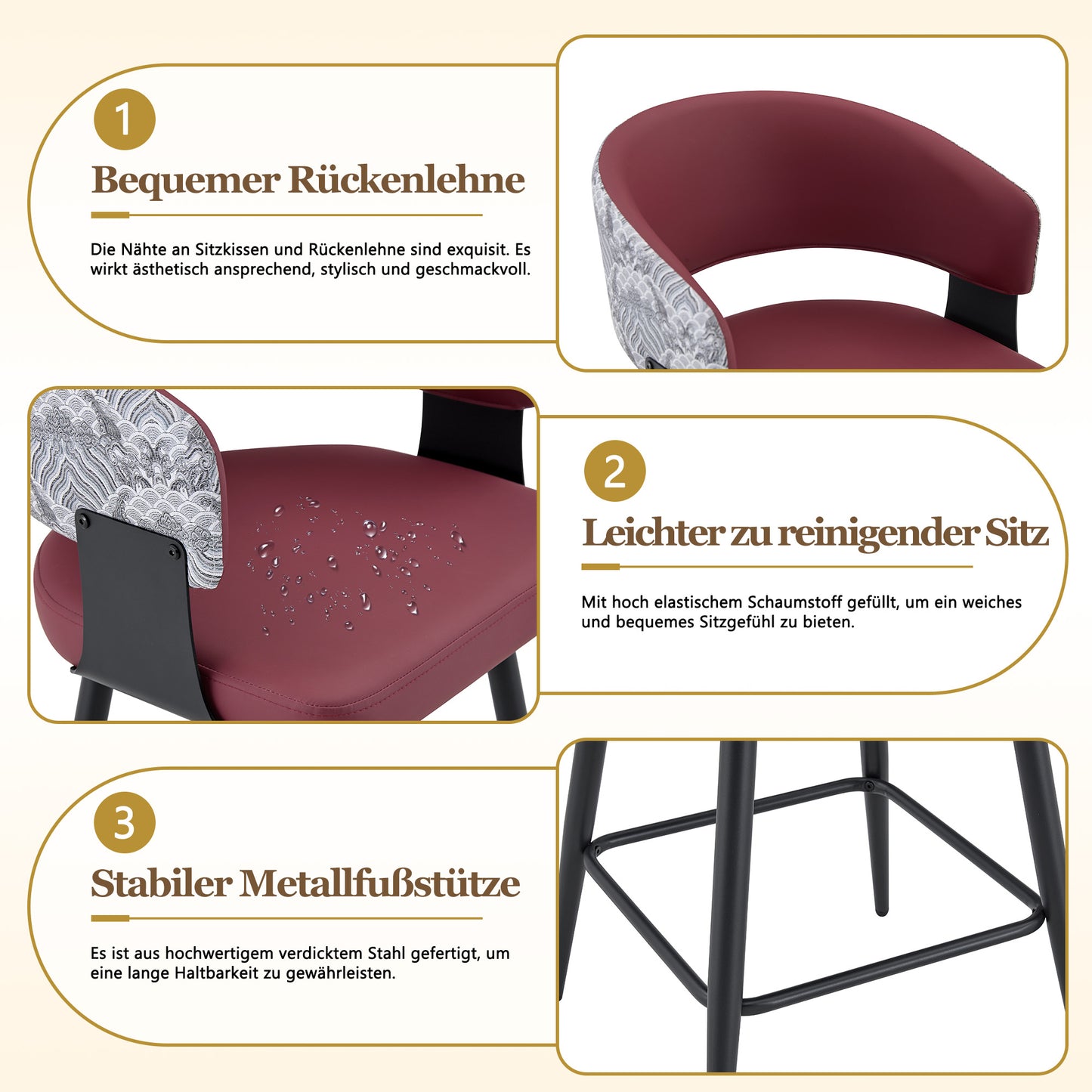 Modern Upholstered Dining Chair With Backrest And Armrests, Minimalist Restaurant Chair For Home, Kitchen, Hotel, Showroom, Mid-Century Style