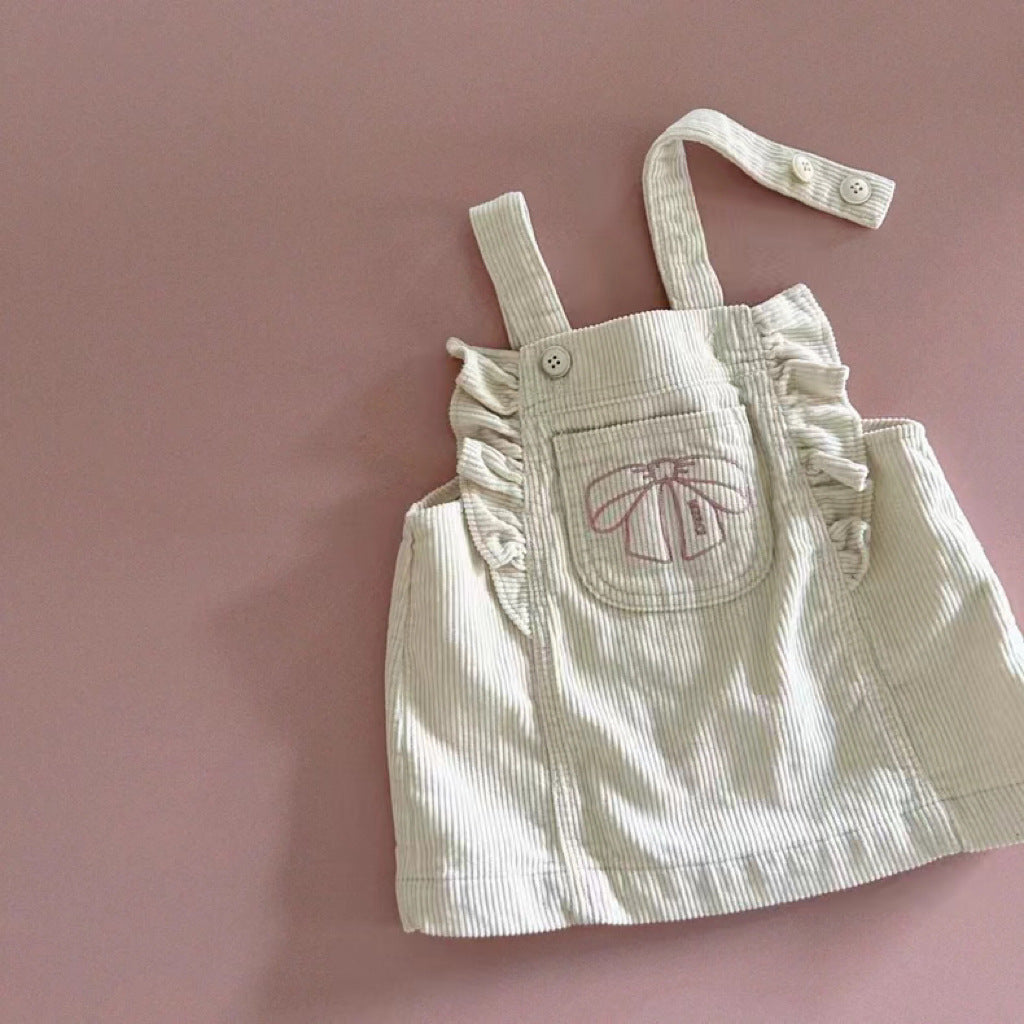 Korean-style Instagram-inspired Denim Suspender Dress With A Bow