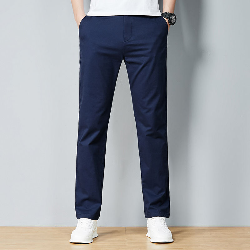 Mens Korean-style Solid-color Versatile Straight-leg Trousers